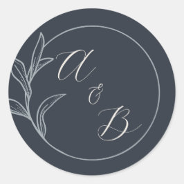 Adesivo Redondo Amor eterno | Azul profundo | Convite de casamento