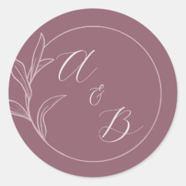 Adesivo Redondo Amor eterno | Deep Mauve | Convite de casamento