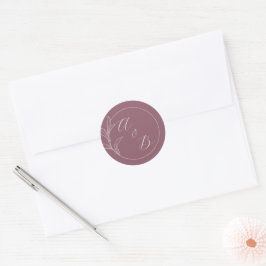 Adesivo Redondo Amor eterno | Deep Mauve | Convite de casamento