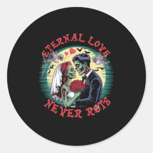 Adesivo Redondo Amor Eterno Nunca Rota Casamento Zombie Romance Ha