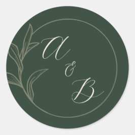 Adesivo Redondo Amor eterno | Verde Profundo | Convite de casament