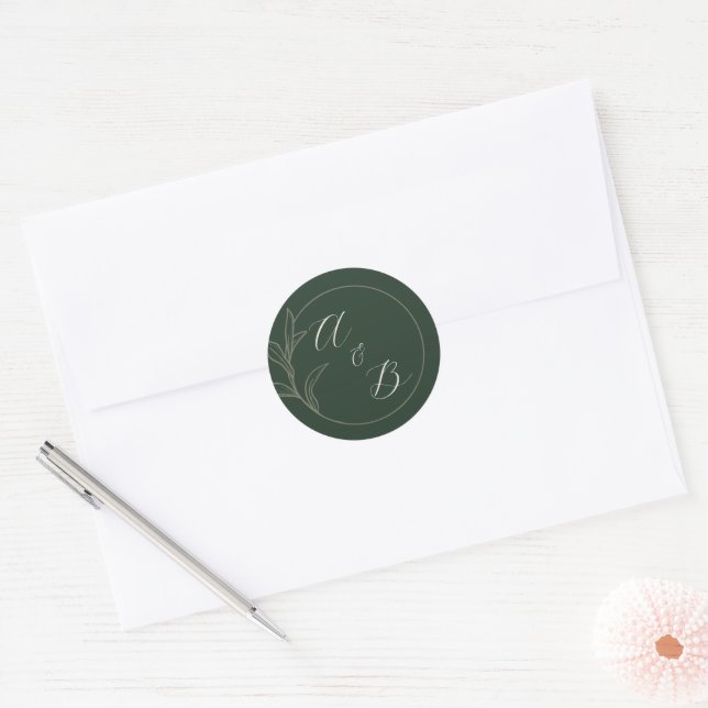 Adesivo Redondo Amor eterno | Verde Profundo | Convite de casament (Envelope)