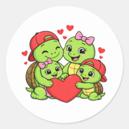 Adesivo Redondo Amor Familiar Coração