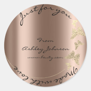 Adesivo Redondo Amor feito para você ouro cor-de-rosa do bronze d