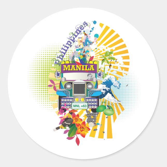 Adesivo Redondo Amor, Filipinas (Frente)