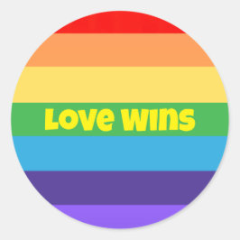 Adesivo Redondo Amor ganha orgulho moderno do arco-íris lgbt Perfe