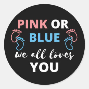 Adesivo Redondo Amor Gênero Revela Ideias Rosa Ou Azul Que Todos N