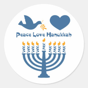 Adesivo Redondo Amor Hanukkah da paz