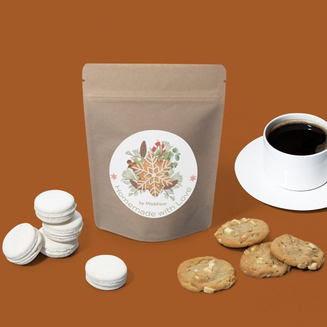 Adesivo Redondo Amor Homemade De Cookies De Natal (Criador carregado)