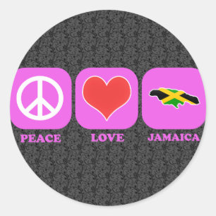 Adesivo Redondo Amor Jamaica da paz