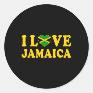 Adesivo Redondo Amor Jamaica Heart Orud Jamaican Independência