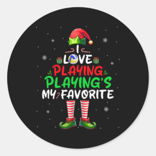 Adesivo Redondo Amor Jogando é Meu Voleibol de Natal Favorito