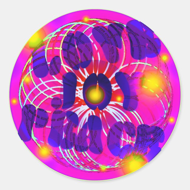 Adesivo Redondo Amor, Joy, Paz (Frente)