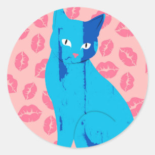 Adesivo Redondo Amor Meow-ment