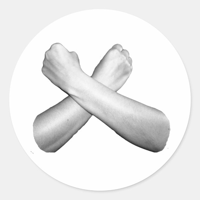 Adesivo Redondo Amor na ASL (Frente)