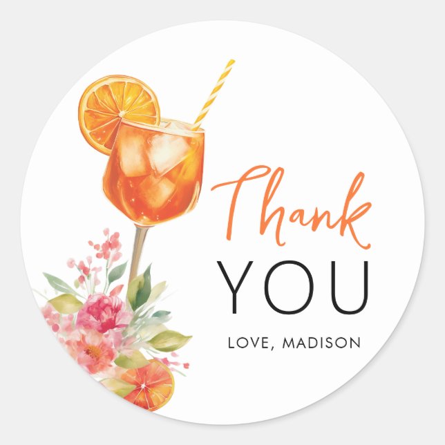 Adesivo Redondo Amor no First Spritz Chá de panela Favor Stickers (Frente)