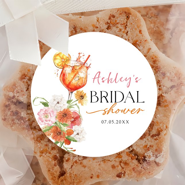 Adesivo Redondo Amor no First Spritz Chá de panela Sticker (Criador carregado)