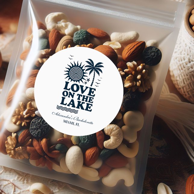 Adesivo Redondo Amor no lago Bachelorette Weekend (Criador carregado)