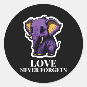 Adesivo Redondo Amor Nunca Esquece Elefante Para Meninas Alzheimer