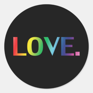 Adesivo Redondo Amor, orgulho lgbt lgbtq arco-íris é preto