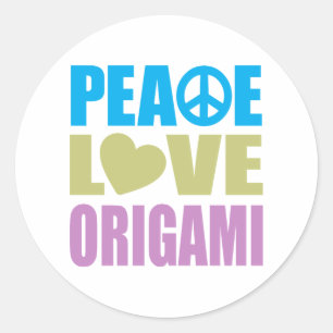 Adesivo Redondo Amor Origami da paz