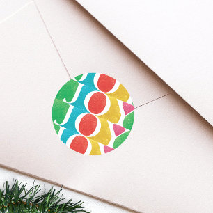 ADESIVO REDONDO AMOR PACÍFICO ALEGRIA NATAL COLORIDO MODERNO