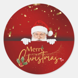 Adesivo Redondo Amor Papai Noel Feliz Natal