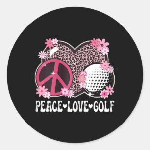 Adesivo Redondo Amor Paz Golfe Amante Estampa de Leopardo Mulheres