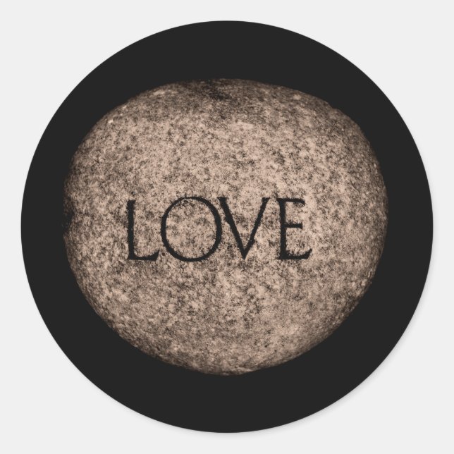 Adesivo Redondo "Amor" Pedra Gravada (Frente)