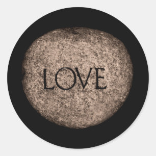 Adesivo Redondo "Amor" Pedra Gravada