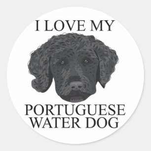 Adesivo Redondo Amor PORTUGUÊS do CÃO de ÁGUA!