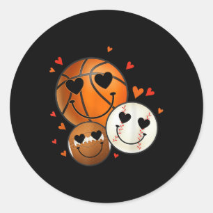 Adesivo Redondo Amor Rosto de futebol de basquetebol