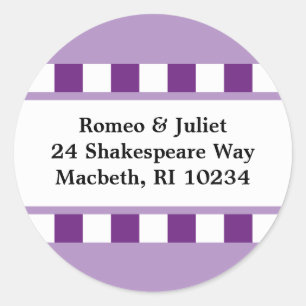 Adesivo Redondo Amor! Rótulo de Endereço - Roxo