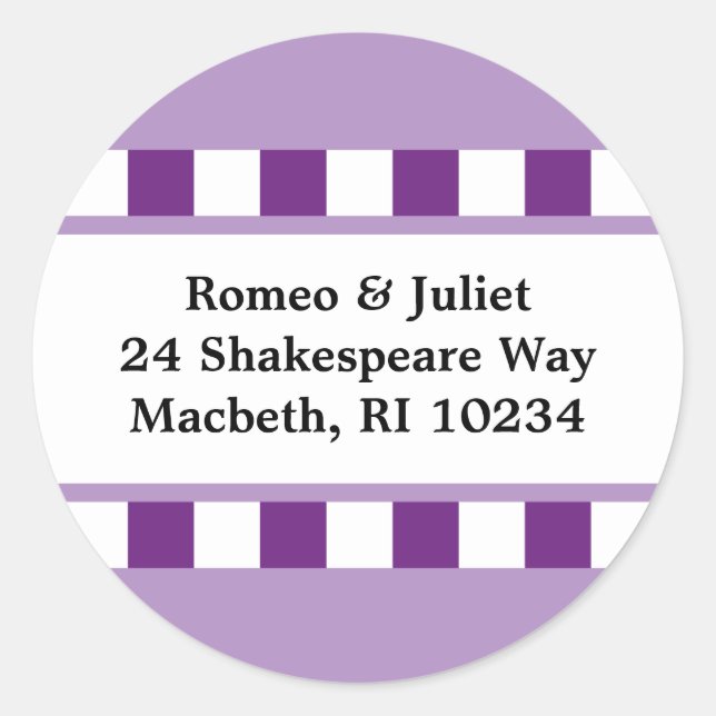 Adesivo Redondo Amor! Rótulo de Endereço - Roxo (Frente)