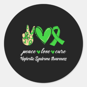 Adesivo Redondo Amor Síndrome Nefrótica Cura Awarenes Verde Fita