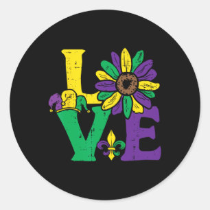 Adesivo Redondo Amor Sunflower Mardi Gras Nova Orleans Flor Mulher