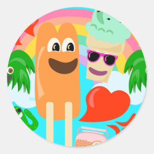 Adesivo Redondo Amor tão bonito do verão!