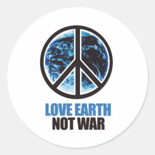 ADESIVO REDONDO AMOR TERRA NÃO GUERRA