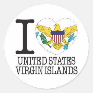 Adesivo Redondo Amor v2 de United States Virgin Islands