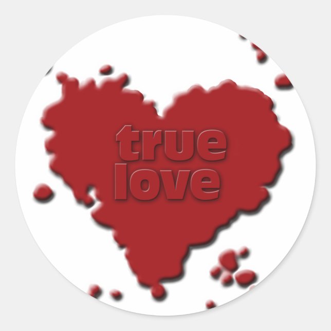 Adesivo Redondo amor verdadeiro (Frente)