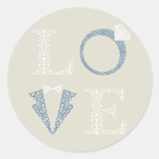 Adesivo Redondo AMOR — Vinheta