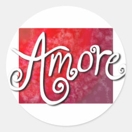 Adesivo Redondo Amore - reverso do jazzy vermelho