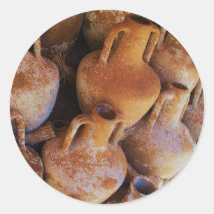 Adesivo Redondo Amphoras grego antigo