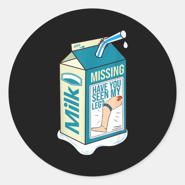 Adesivo Redondo Amputee Funny Shirt Humor Quote Prosthetic Joke  (Frente)