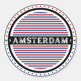 Adesivo Redondo Amsterdam City Pride Emblem – Dutch Identity