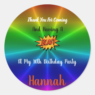 Adesivo Redondo Amusement Park Obrigado Sticker