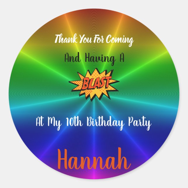 Adesivo Redondo Amusement Park Obrigado Sticker (Frente)