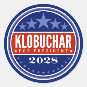 Adesivo Redondo Amy Klobuchar Presidente 2028