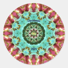 Adesivo Redondo AMY ~ NATMAS 2024 ~ WOW! Verde Vermelho Dourado