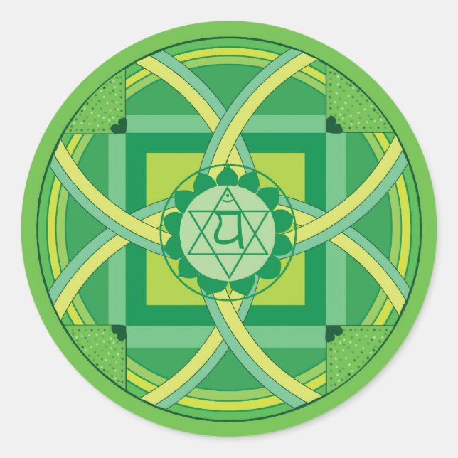 Adesivo Redondo Anahata chakra Mandala (Frente)